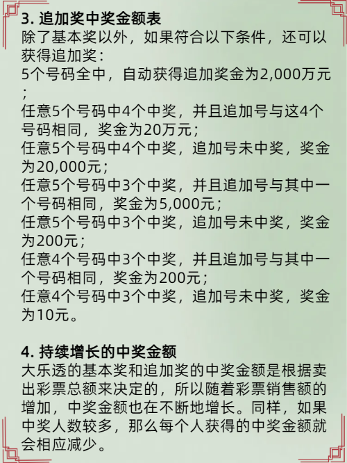 探索大乐透中奖金额的奥秘，一份详尽的奖金明细表解析，揭秘大乐透中奖金额的奥秘，详尽奖金明细表解析